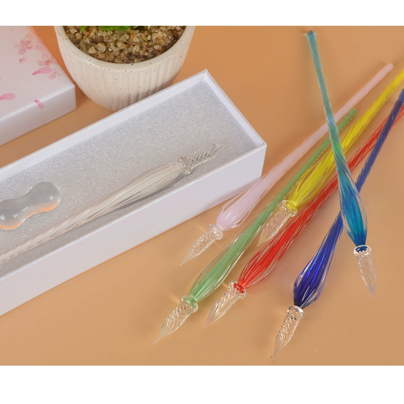 Glass set, design rollerball pen, 3 piece set