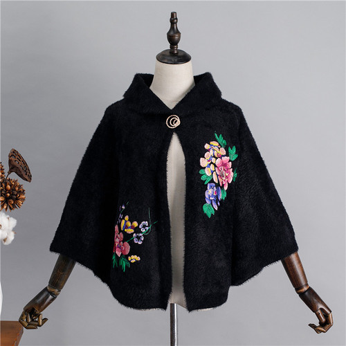 Chinese Dresses Qipao for women robe chinoise cheongsam Mink sweater coat women versatile short shawl season women Cape