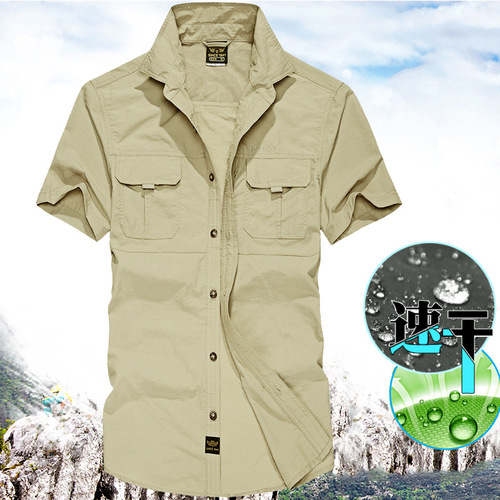 102 outdoor short-sleeved quick-drying shirt for men large size quick-drying breathable waterproof shirt mountaineering clothing work clothes summer