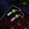 Genuine design retro organic jasper jade, fashionable earrings, silver 925 sample, bright catchy style, wholesale