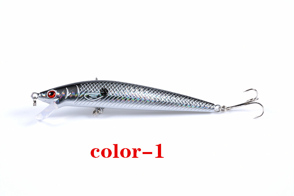 2 Pcs Shallow Diving Minnow Lure 95mm 8g Hard Sinking Minnow Fishing Baits Bass Trout Bowfin Saltwater Sea Fishing Lure