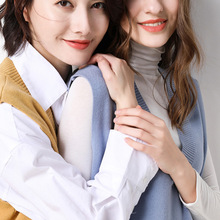 Áo len mùa thu đông 2019 mới của phụ nữ áo len dệt kim áo len dệt kim cổ chữ V phiên bản Hàn Quốc của phụ nữ vest dài Áo vest nữ