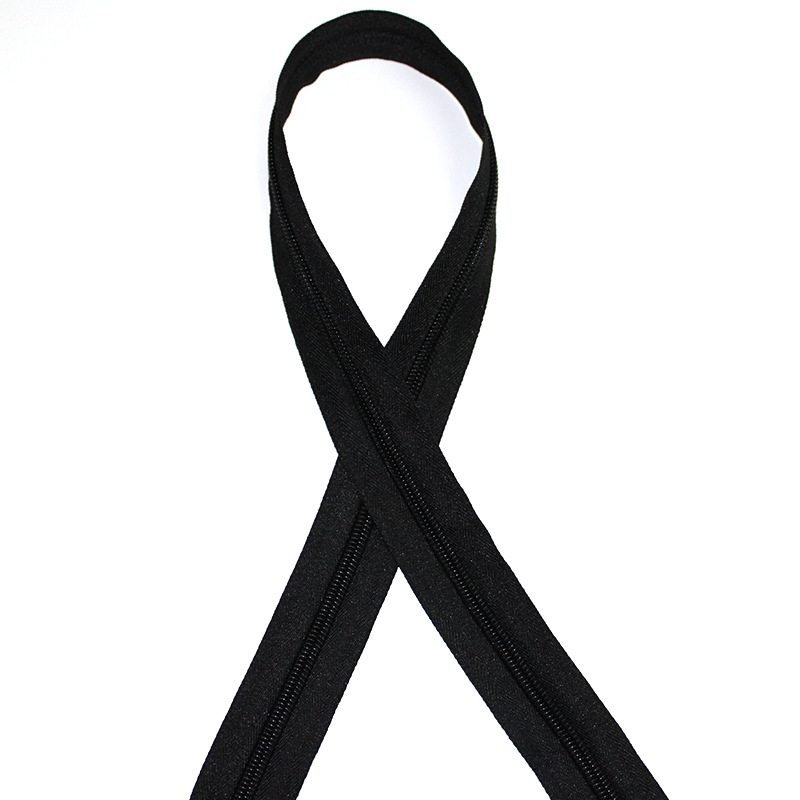 厂家直营5号尼龙人纹码装黑色拉链批发零售5#人纹隐形链条箱包