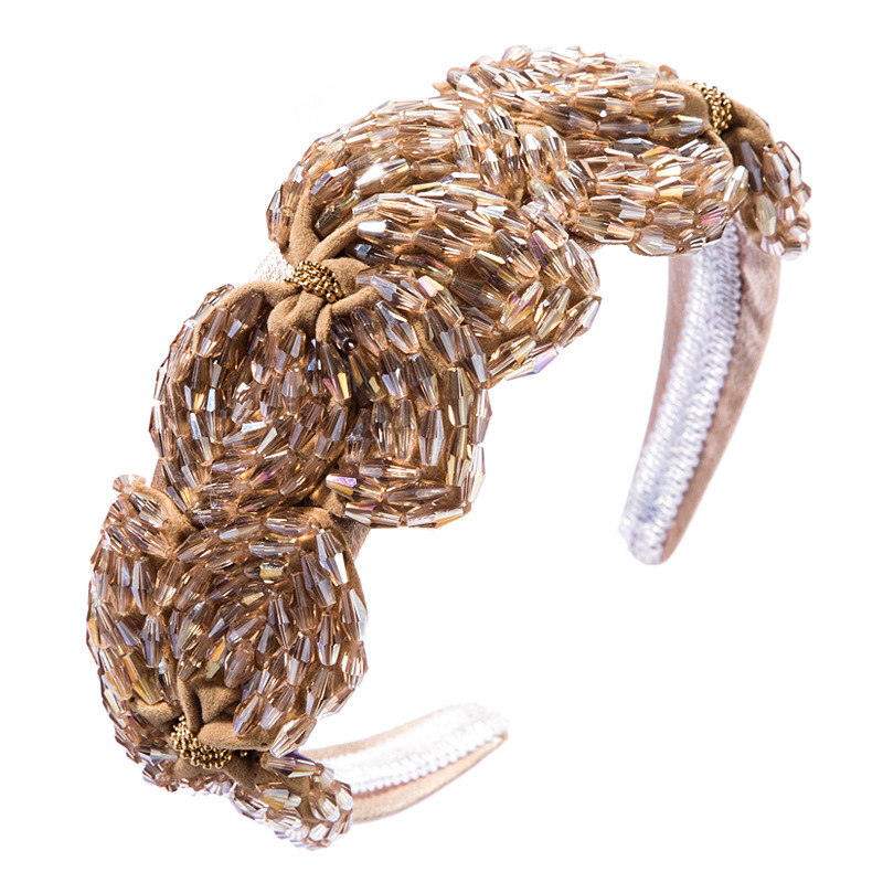 Europäisches Und Amerikanisches Hochwertiges Stirnband Damen Hand Gefertigte Kette Kristall Blumen Förmige Super Blinkende Breite Krempe Stirnband Mode Trend Ige Haar Presse display picture 6