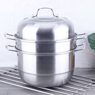 不锈钢28cm蒸锅三层汤蒸锅双篦蒸锅汤锅礼品锅具支持定制LOGO|ms