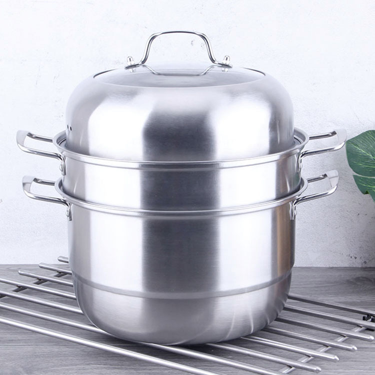 不锈钢28cm蒸锅三层汤蒸锅双篦蒸锅汤锅礼品锅具支持定制LOGO|ms
