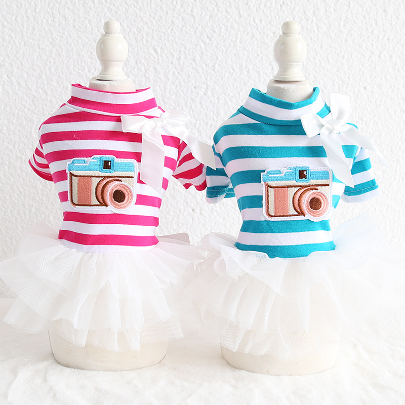 相机条纹纱纱裙