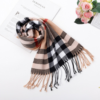 Autumn and winter new pattern fashion England grid Cashmere Scarf Shawl Dual use Lovers money keep warm Collar wholesale On behalf of