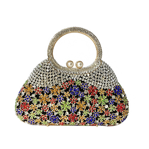 BL086 AliExpress rhinestone bag hollow metal diamond dinner bag foreign trade ladies full diamond handbag banquet bag