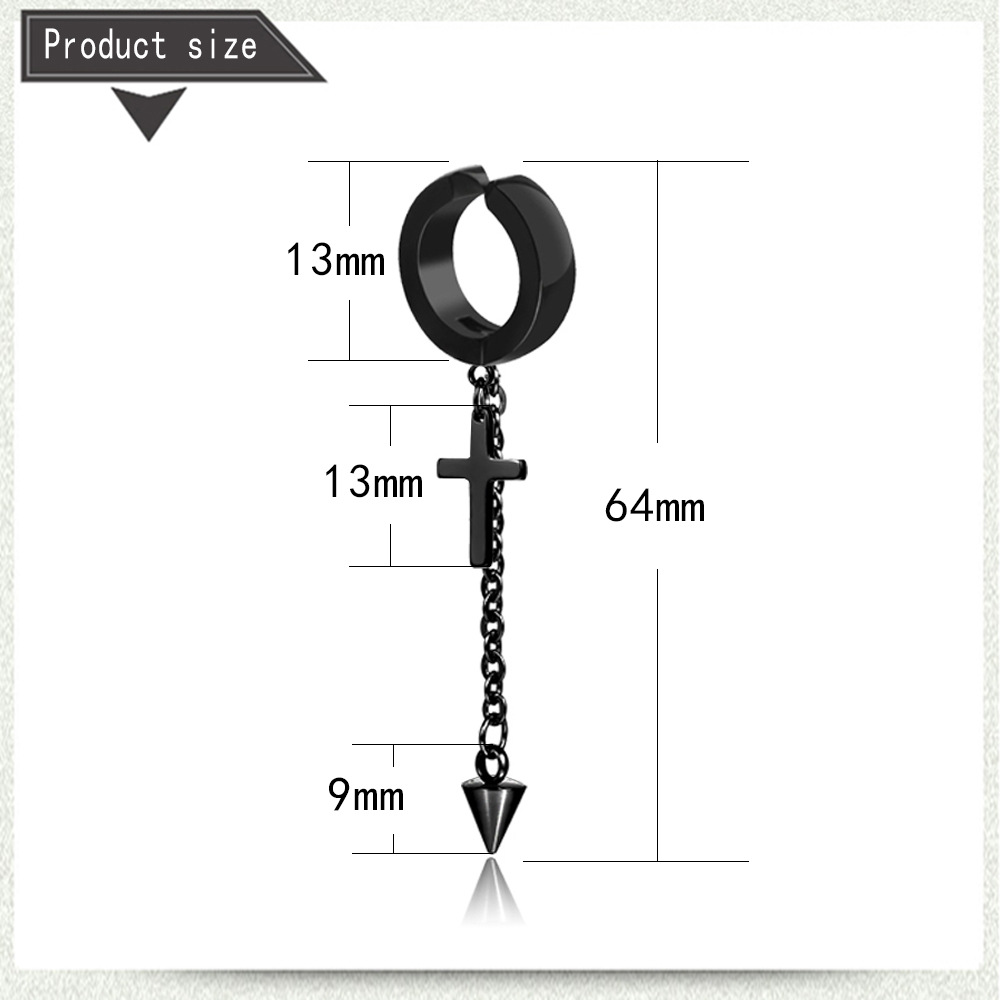 Simple Style Cross Titanium Steel Earrings Plating Stainless Steel Earrings 1 Piece display picture 3