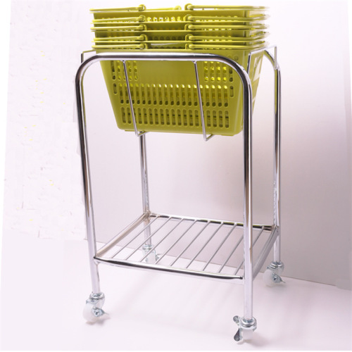 Cosmetic shopping basket base basket supermarket shopping basket bracket metal shelf basket storage cart small basket cart