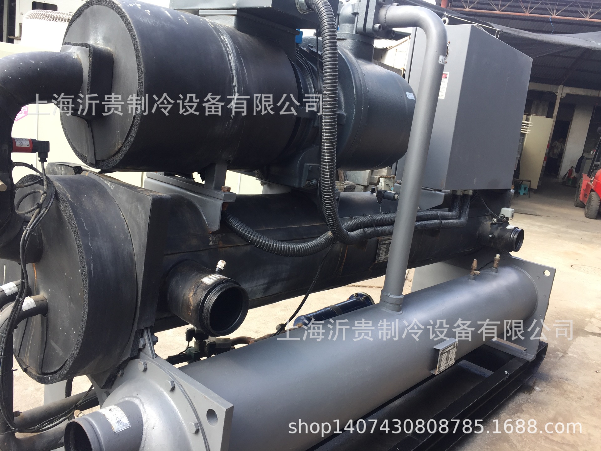 大型中央空调天加水冷式二手螺杆机组446.4KW/127RT商用大型空调