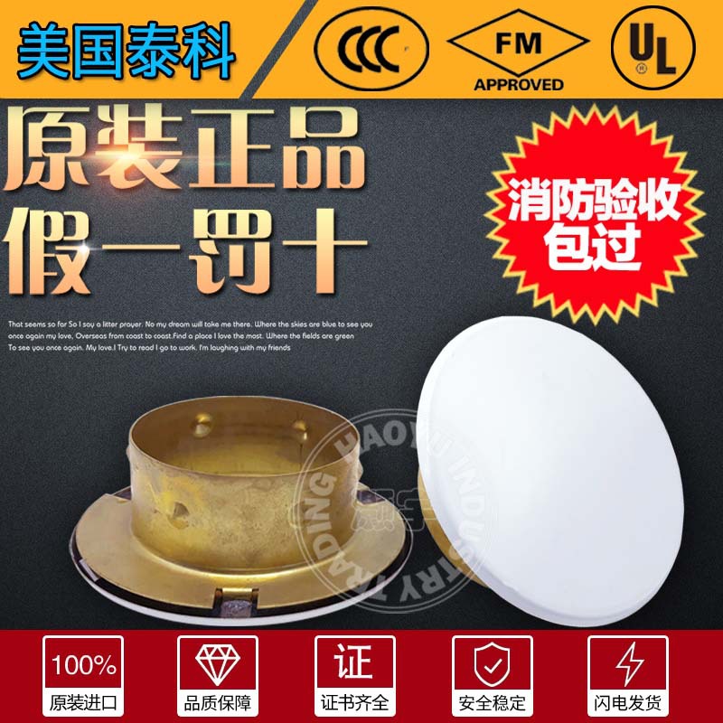 美国泰科隐蔽式喷头装饰盖tyco隐喷盖板进口暗装喷头白色外壳盖子