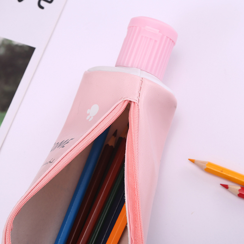 Customizable cute cartoon creative unicorn pen case with pencil sharpener and toothpaste shape, large-capacity storage stationery bag detail image 5