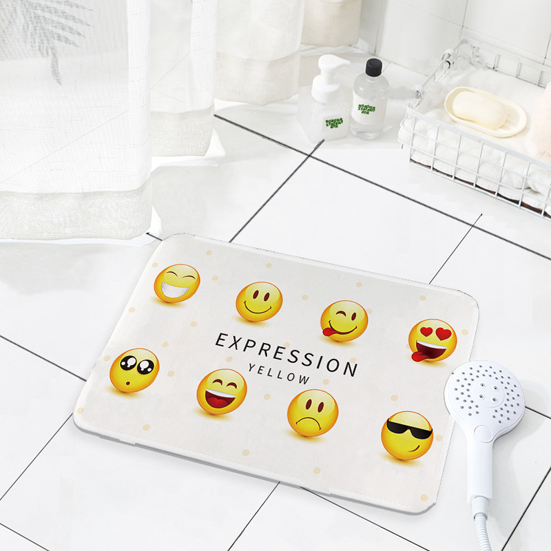 Alfombra de puerta de baño de estilo nórdico alfombra de piso impresa no tejida super suave alfombra de piso de felpa corta hogar absorbente alfombra de piso impresa