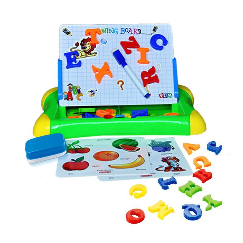 儿童磁性写字板带字母贴纸图卡板 涂鸦画板|ru