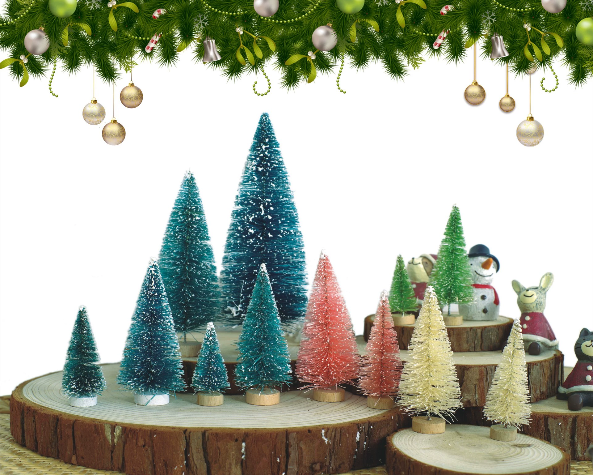 Маленькая Рождественская елка Мини-елка Башня Дерево Джумба Дерево Фотография Реквизит Рождественские настольные украшения