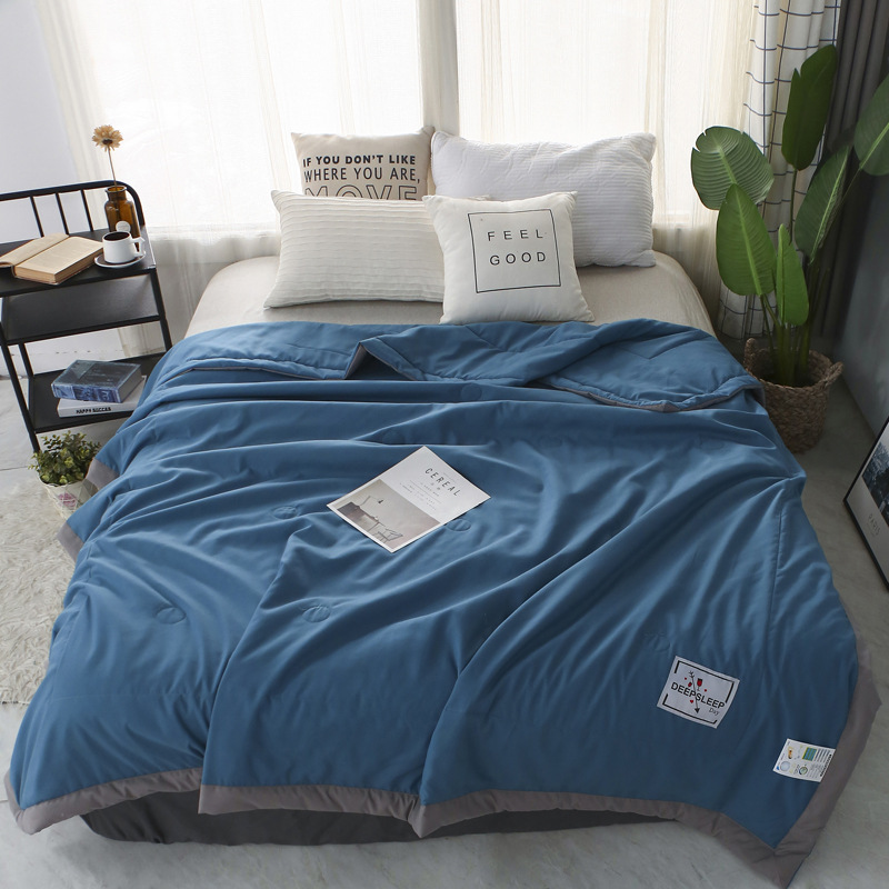 新款厂家直销 水洗棉夏凉被良品风全棉纯色夏被微商代理一件代发|ms