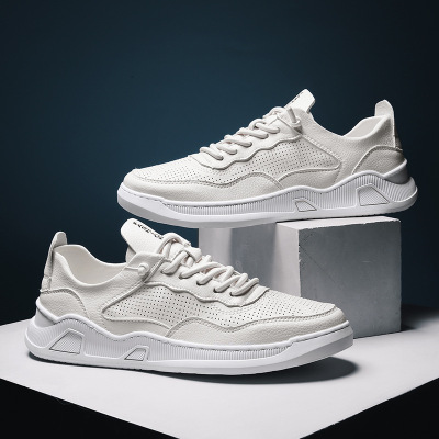 skate shoes summer Men's Shoes 2019 new pattern Microfiber skin ventilation leisure time skate shoes Low White shoes summer Single shoes