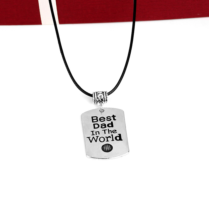 Fashion oil drop letter tag Best Dad In The World retro menu0027s necklace
