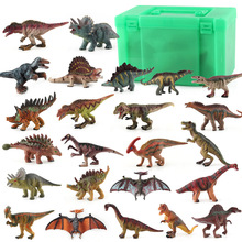 XD168-1K恐龙摆件收纳盒套装仿真静态恐龙散装玩具恐龙摆件收纳箱