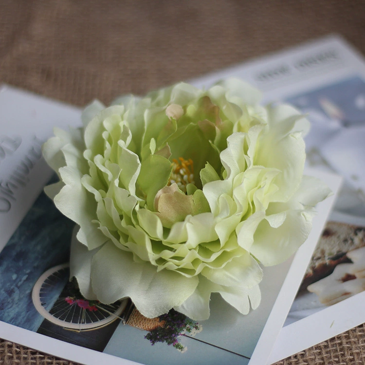 Искусственная пионовая головка Happy Peony, 15 см шелковая ткань, многоцветное свадебное декорирование