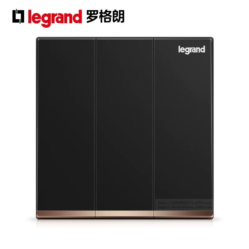 Legrand/罗格朗 逸景 三位单控开关_碳素黑(电镀边)K8/33/1/2A-C