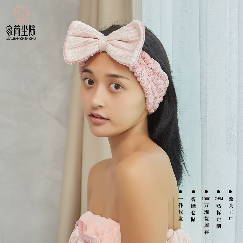 創意款韓版可愛蝴蝶結束發帶 洗臉發帶發箍菠蘿格條紋束發帶批發