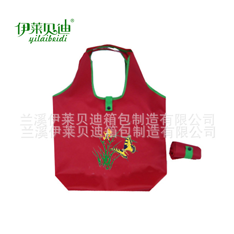 厂家定做涤纶背心折叠春卷袋 批发包边购物袋 礼品促销收纳袋