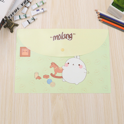 New Korean Style A4 Cute Rabbit File Bag PP Cartoon File Folder Office Supplies Student Test Paper Bag