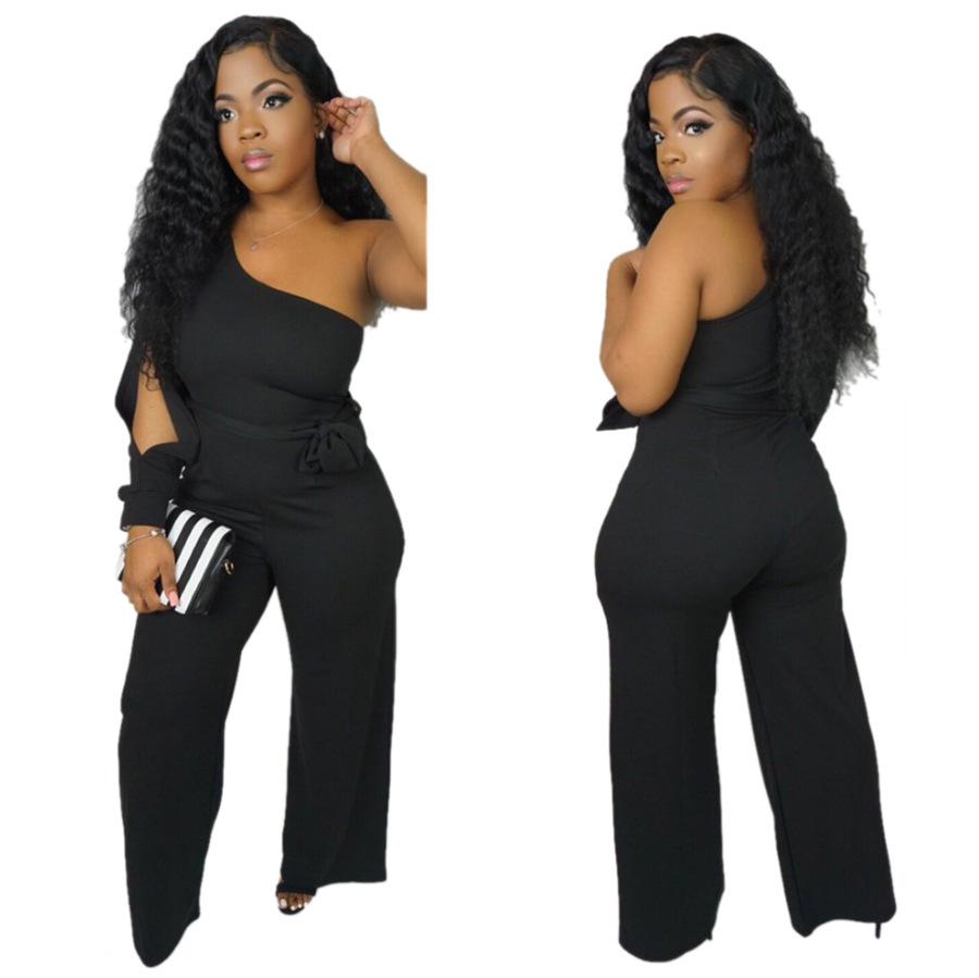 Single-Sleeve Hollowed Out Jumpsuit NSOSM85718