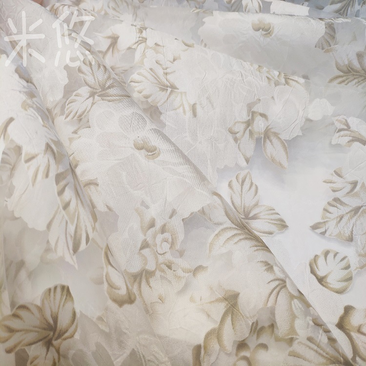 tc梭织混纺 网纱镂空 民族风 烧花大提花 复古长裙/短裙/女装面料