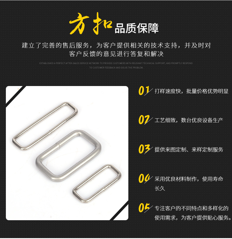 工厂直销箱包五金配件焊接铁方扣可批发|ru