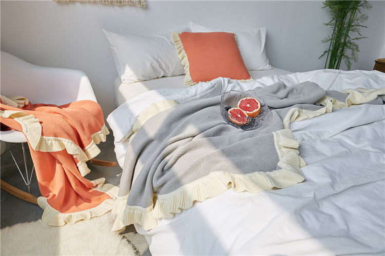 Lehká luxusní severská jednoduchá celobavlněná černá keprová deka do hotelové ložnice, vlněná deka, povlečení_voghion.com