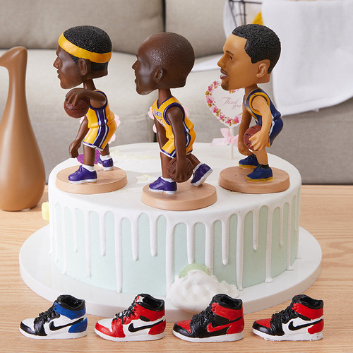 NBA basketball star Kobe Bryant figure souvenir James Jordan Curry thick eyebrow baked car ornament doll