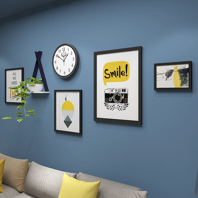 Modern Art Decorative Painting Clock INS Style Hanging Painting Solid Wood Frame Combination Restaurant Wall Hanging Rack Jewelry Modern Art Decorative Painting Clock INS Style Hanging Painting Solid Wood Frame Combination Restaurant Wall Hanging Rack Jewelry