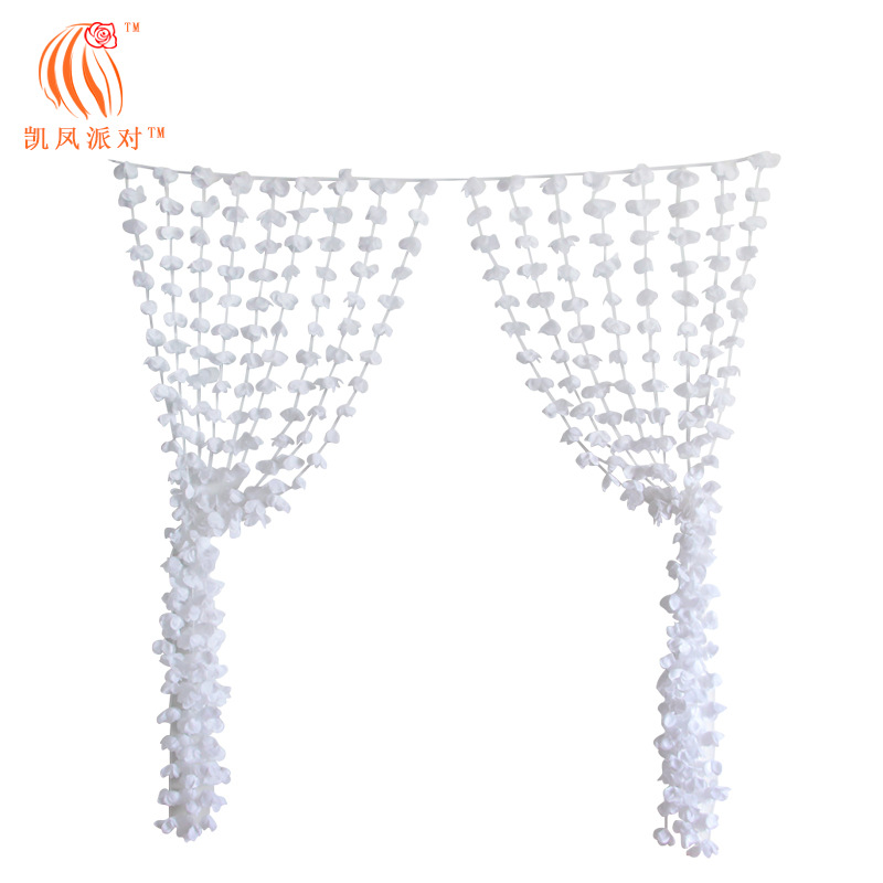 凯凤派对精美夏威夷白色花条婚庆背景墙室内户外场景布置道具