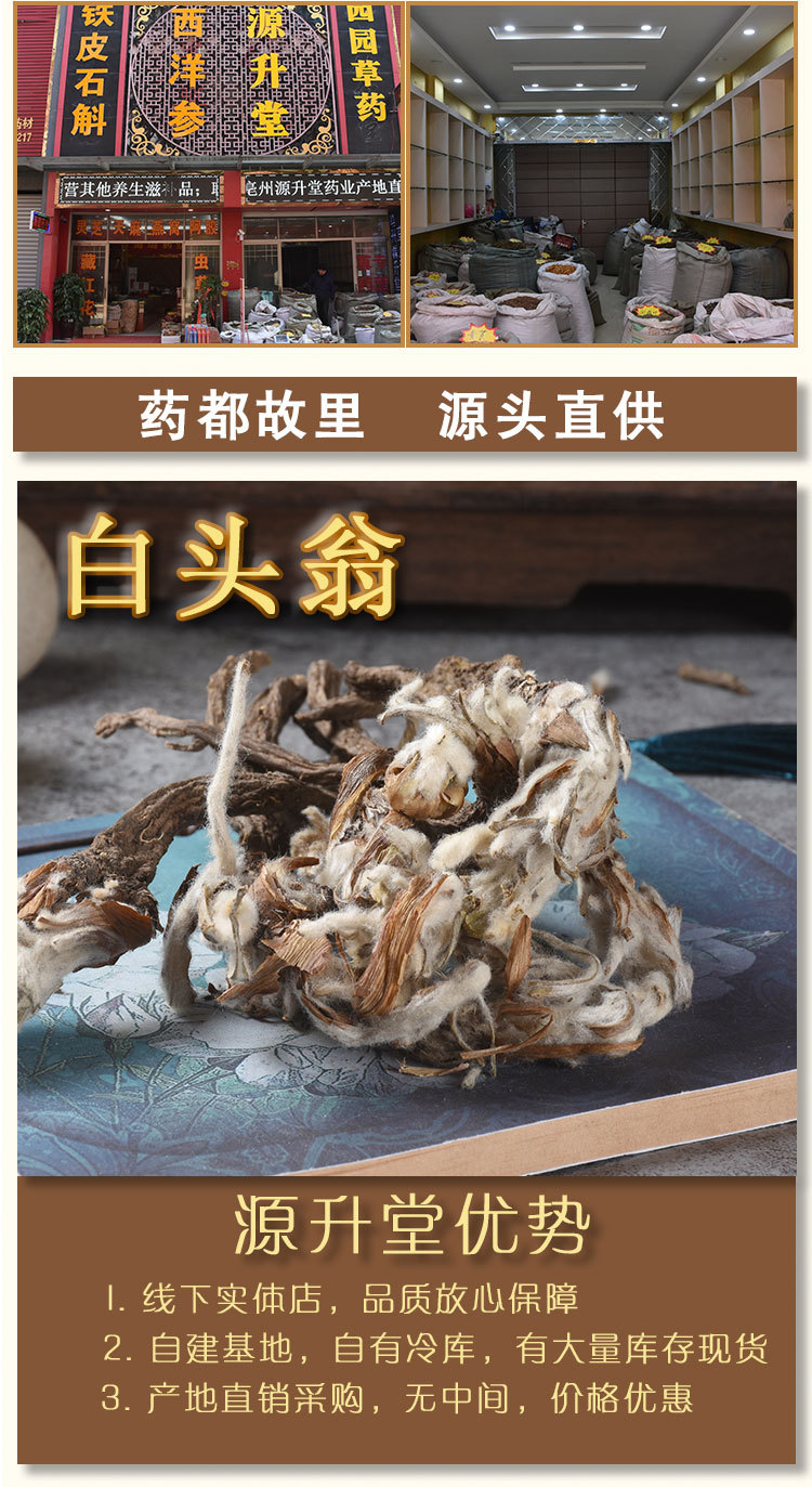 Bai Tou Weng (Pulsatilla chinensis) — Sulfur-Free Dried Root, Whole Herb Pieces overview