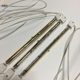 Infrared lamp tube 2KW355MM single tube gold-plated halogen quartz lamp tube vacuum tungsten wire gold-plated tube heating tube