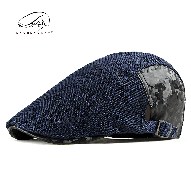 La primavera y el verano hueco de malla boina casual de los hombres de moda coreana enarboló el casquillo de las mujeres sombrero delantero sombrero de moda juvenil