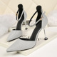 9321-2 European and American sexy sharp temperament high-heeled shoes show thin banquet 100 sets of women's shoes with thin-heeled sandals