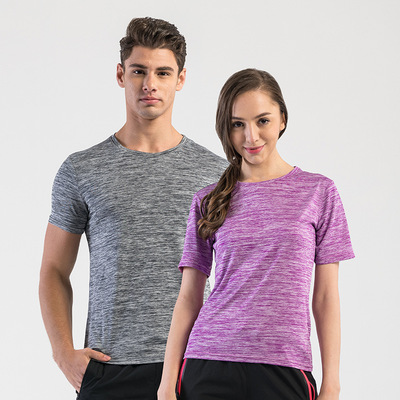 urban outdoors Short sleeved Quick drying T-shirt motion leisure time run Elastic force Fitness wear lovers outdoors Quick drying