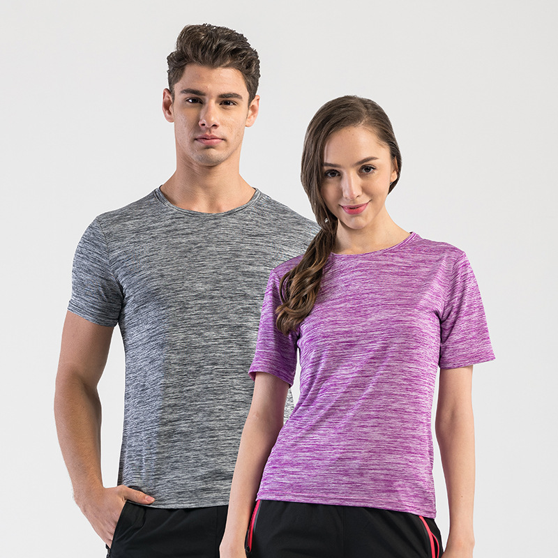 urban outdoors Short sleeved Quick drying T-shirt motion leisure time run Elastic force Fitness wear lovers outdoors Quick drying
