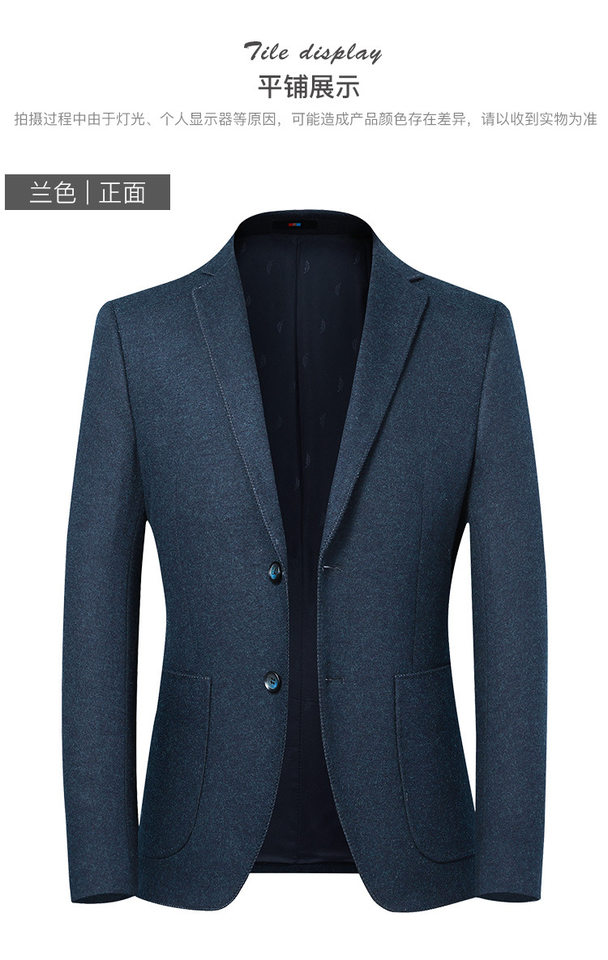 Áo vest nam dạ lông cừu dáng ôm cổ vest dài tay — Màu xanh, Màu xám, Màu đen chi tiết 12