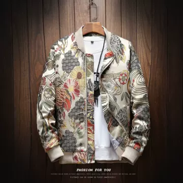 New style baseball collar men's jacket port style full body embroidery plus size casual men's Embroidered Jacket - ShopShipShake
