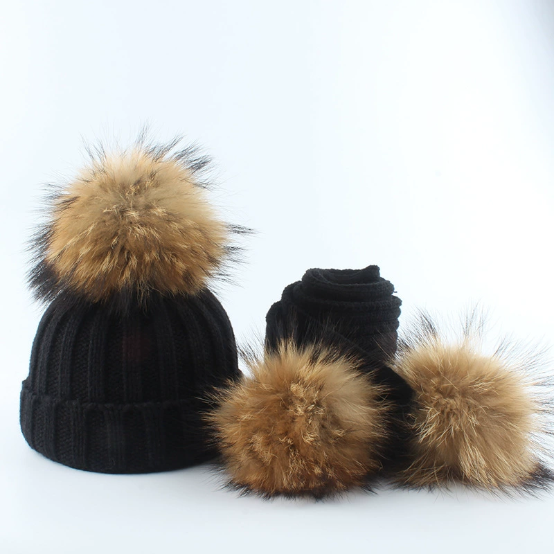 Winter children's scarf, hat, knitted woolen keep warm set, increased thickness