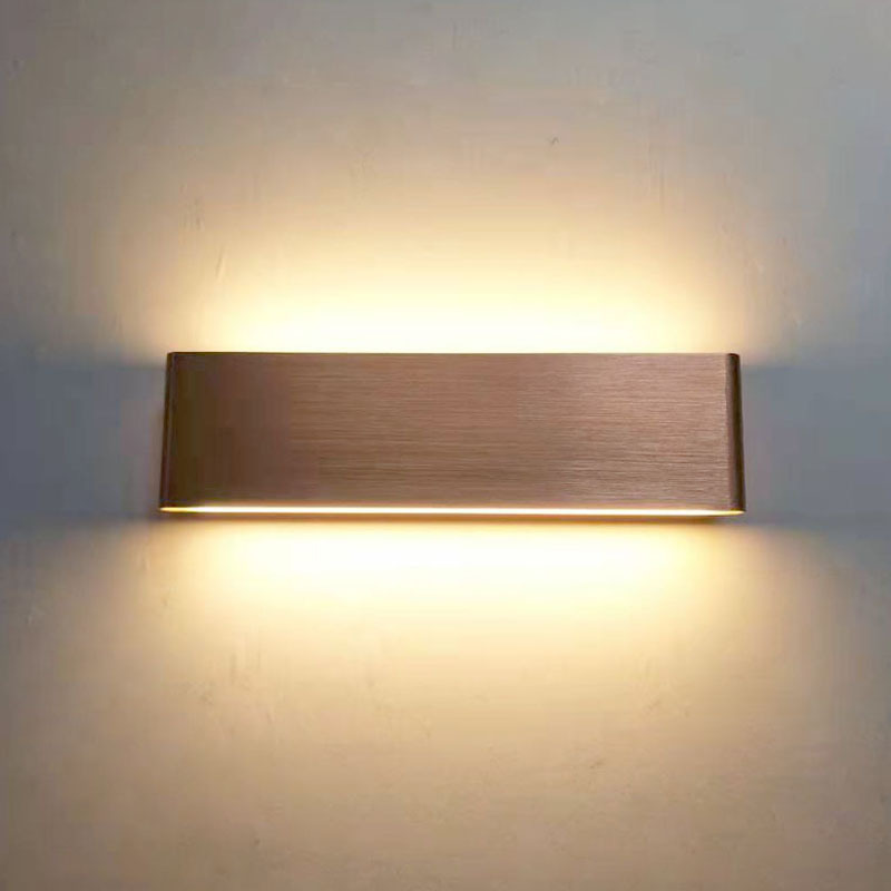 批发现代客厅卧室床头壁灯拉丝氧化长方形壁灯酒店客房工程定制