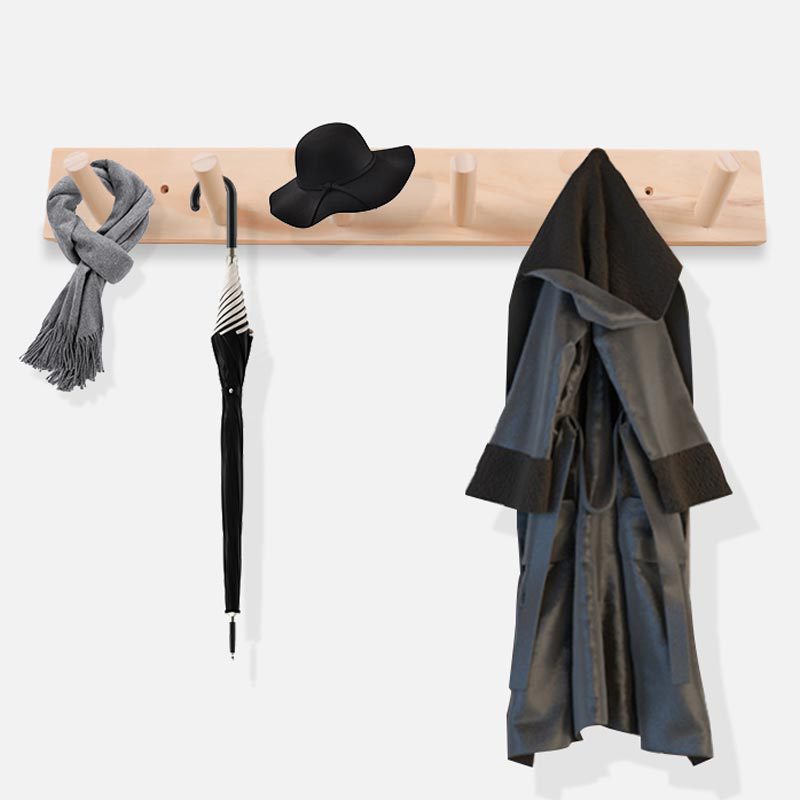 Nordic Style Simple Wall-mounted Solid Wood Coat Hooks Can Hang Bags,Clothes,Scarves,Keys,Children's Clothing Store Hangers Series