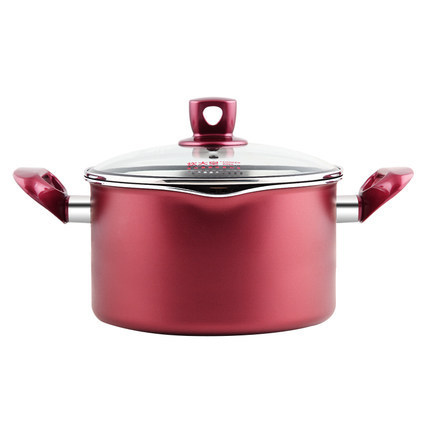 Cooking Pot with Overflowing Colorful Soup Pot, Rice Cooker, Noodle Soup Pot, Gas and Electric Stove, Non-stick Stew Pot, Double Ear Large Capacity 24cm