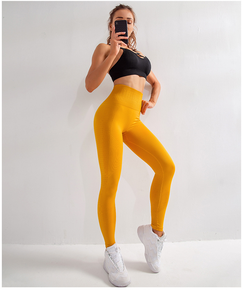 hip-lifting high-elastic high waist tight solid color yoga pant NSYWH127907